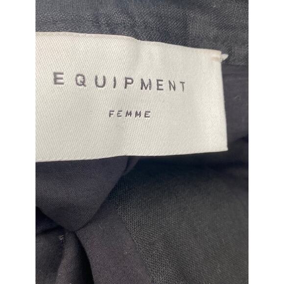 Equipment kalil cropped linen wide leg pants Black Size 6 Women - Picture 7 of 9